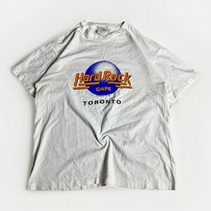 Vintage 1989 Hard Rock Cafe Toronto Shirt Mens Large White Single Stitch USA